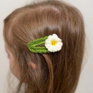 Juukseklamber "Valge lill"